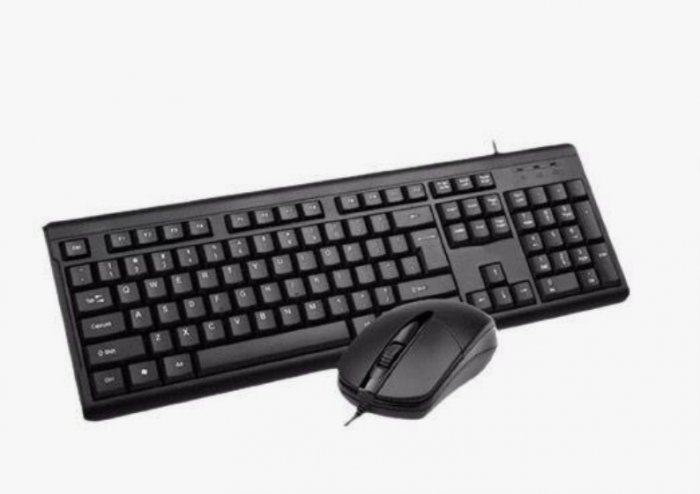 Set Tastatură și Mouse cu Fir T15 – USB, Ergonomic, Negru.